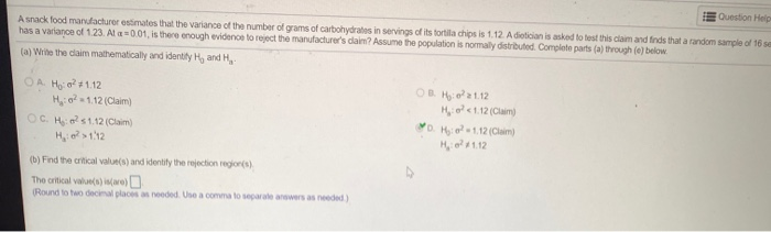 Solved Question Help A snack food manufacturer estimates | Chegg.com