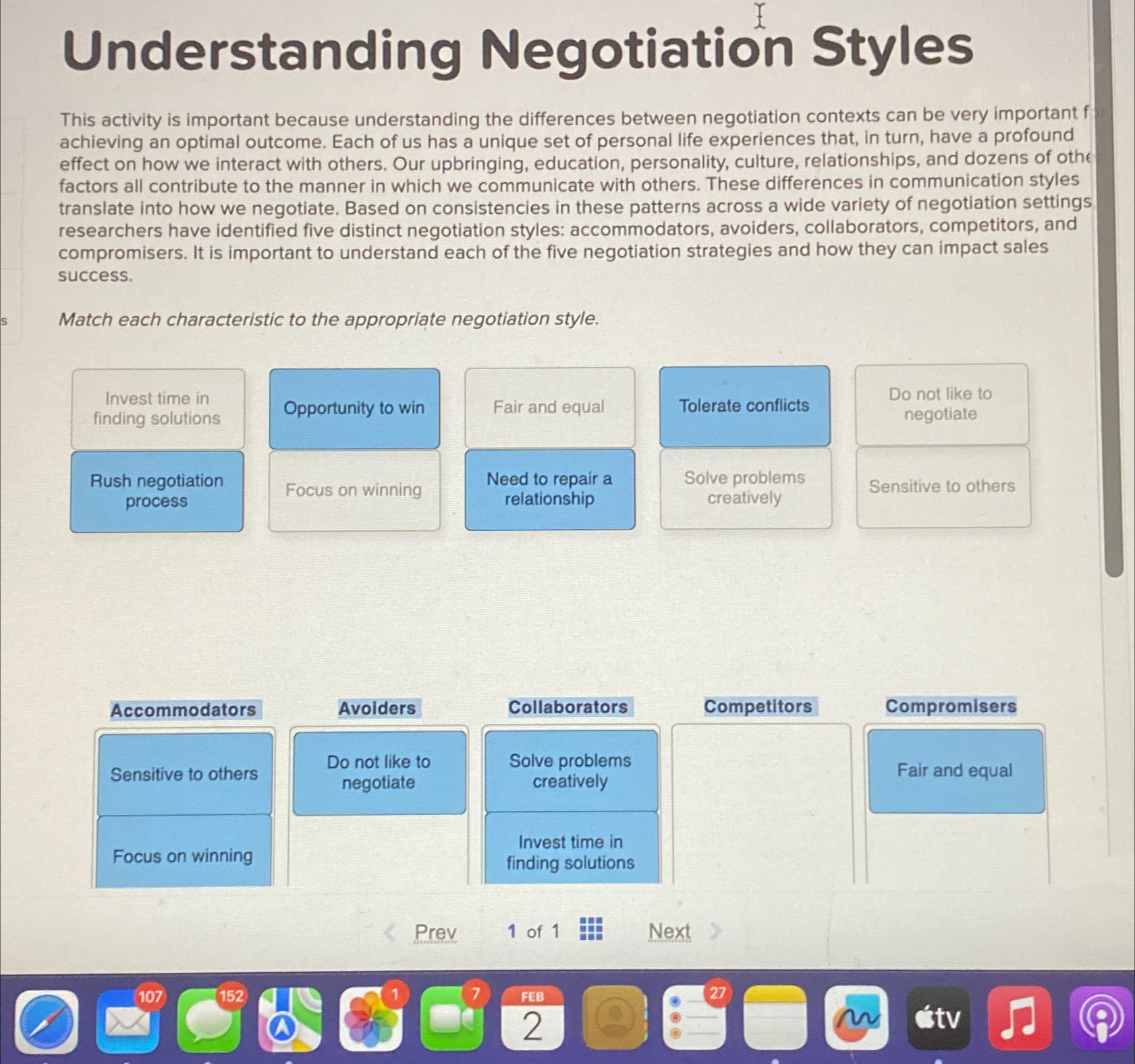 Solved Understanding Negotiation StylesThis activity is | Chegg.com