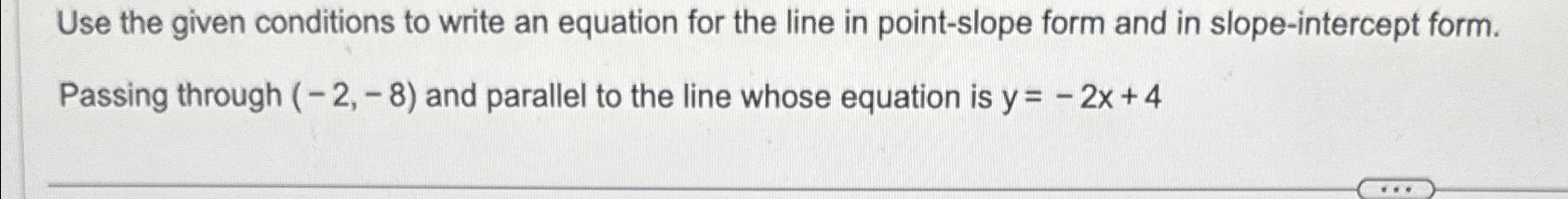 Solved Use the given conditions to write an equation for the | Chegg.com