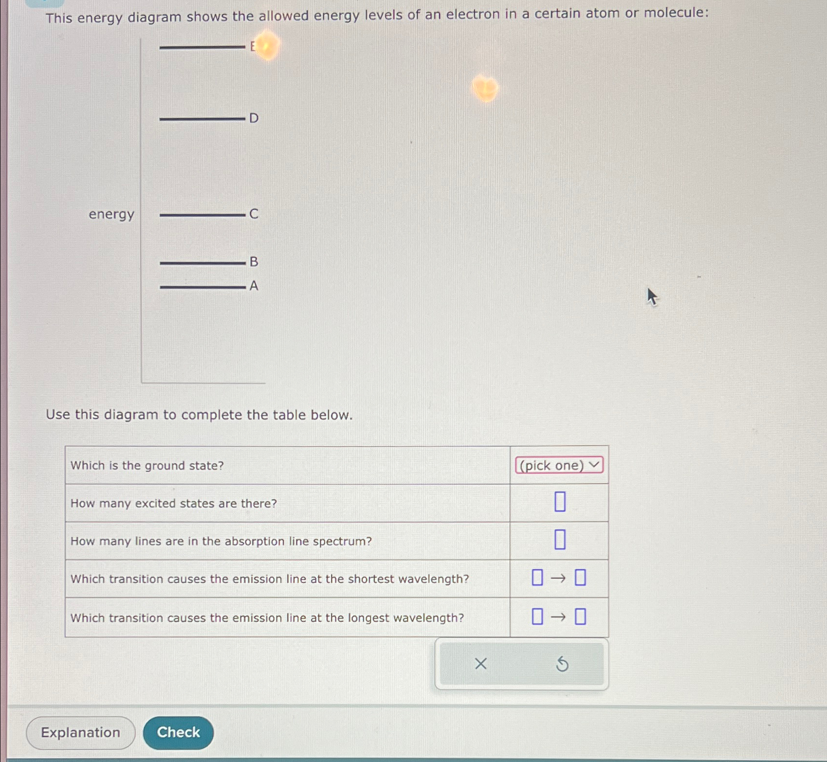 Solved This energy diagram shows the allowed energy levels | Chegg.com