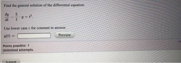 Solved Find the general solution of the differential | Chegg.com