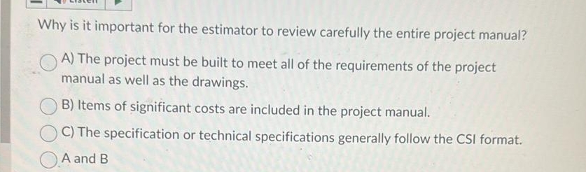 Solved Why is it important for the estimator to review | Chegg.com