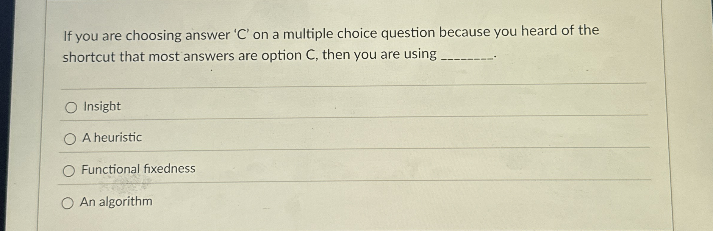 Solved If you are choosing answer ' C ' ﻿on a multiple | Chegg.com