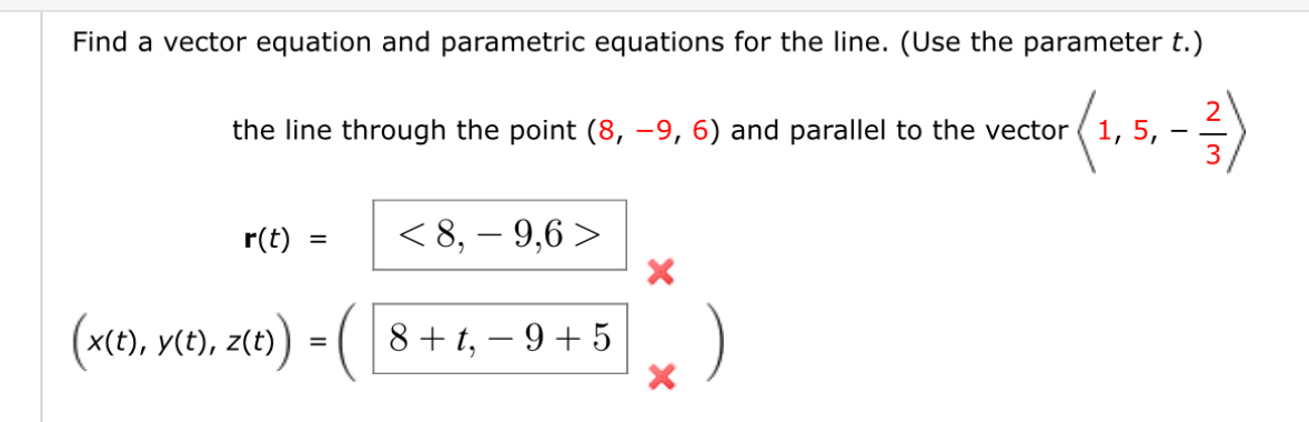 Solved Find a vector equation and parametric equations for | Chegg.com