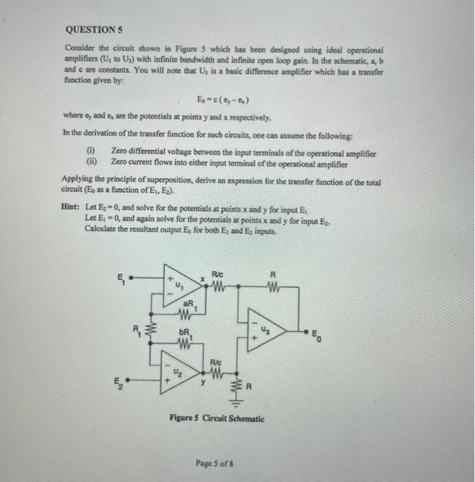 Solved QUESTION 5 Consider The Circuit Shown In Figure 5 | Chegg.com ...