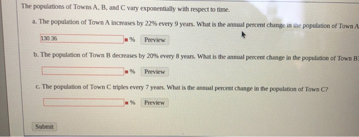 Solved The Populations Of Towns A, B, And C Vary | Chegg.com