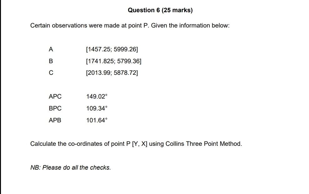 Solved Question 6 (25 marks) Certain observations were made | Chegg.com