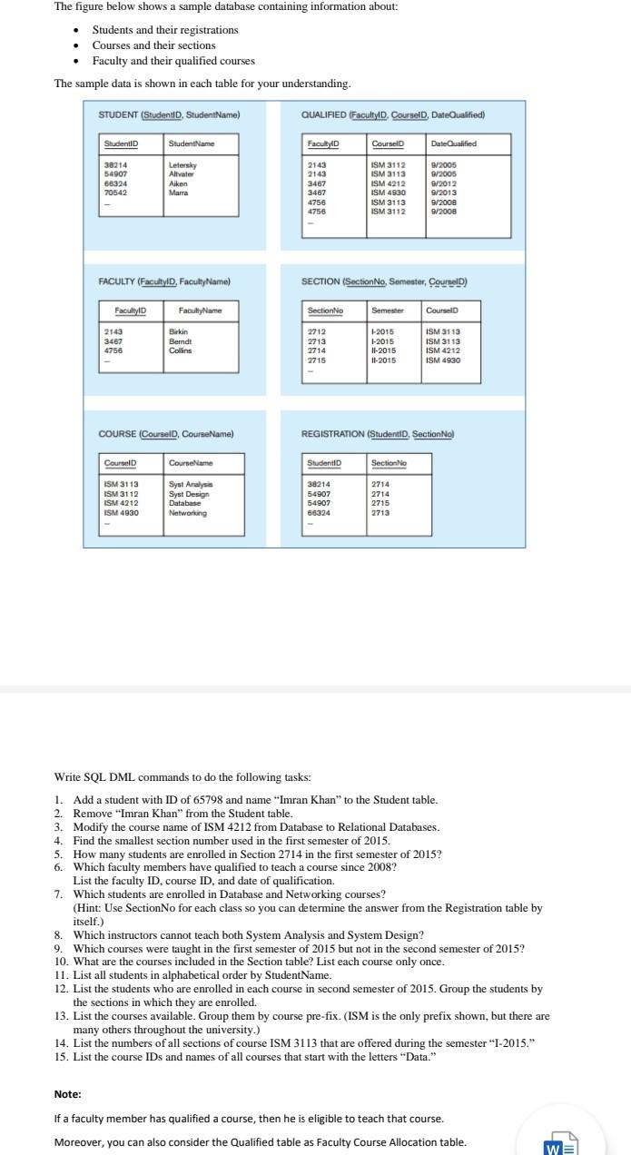 Solved The Figure Below Shows A Sample Database Containing | Chegg.com