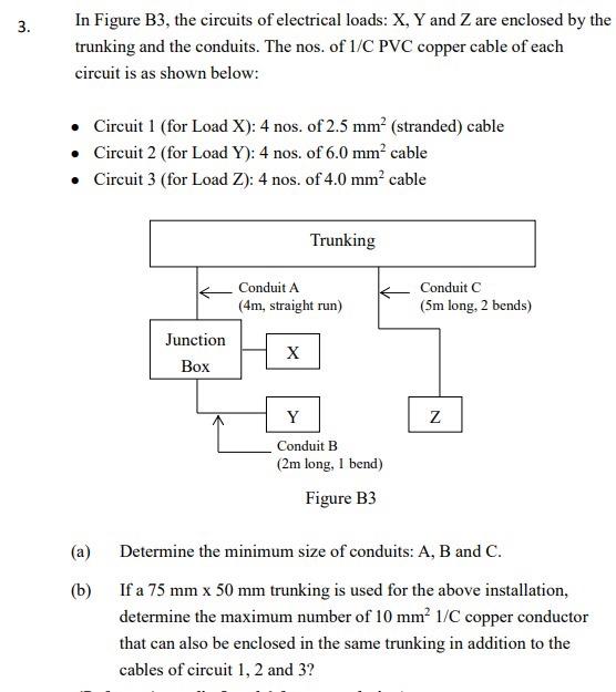 Solved 3. In Figure B3, the circuits of electrical loads: X, | Chegg.com