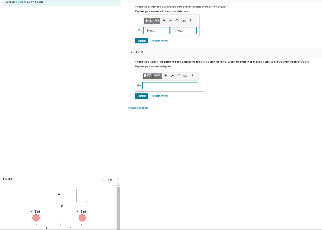 Solved What is the strength of the electric field at the | Chegg.com