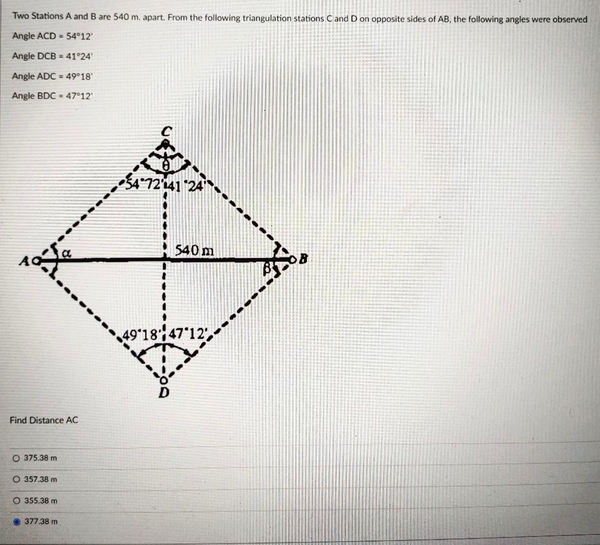 Solved Two Stations A And B Are 540 M. Apart. From The | Chegg.com