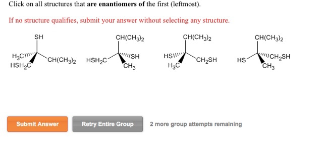 Solved Click on all structures that are enantiomers of the | Chegg.com