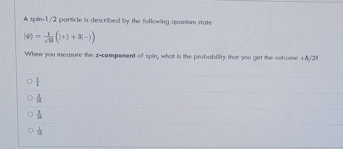 Solved A Spin-1/2 Particle Is Described By The Following | Chegg.com