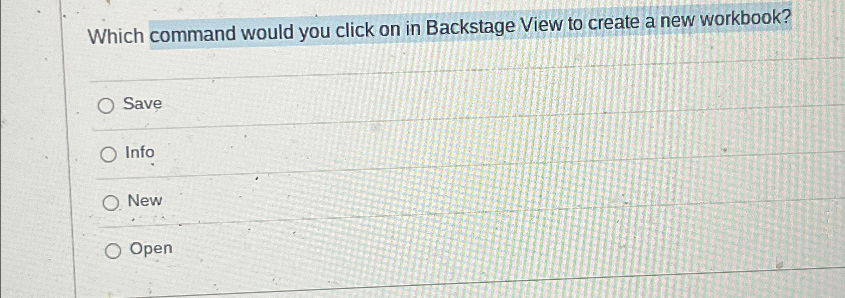Solved Which command would you click on in Backstage View to | Chegg.com