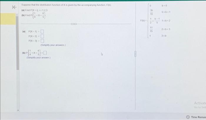 Solved K Suppose That The Distribution Function Of X Is | Chegg.com