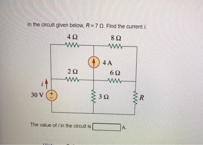 Solved In the circuit given below, R = 7 Ω. Find the current