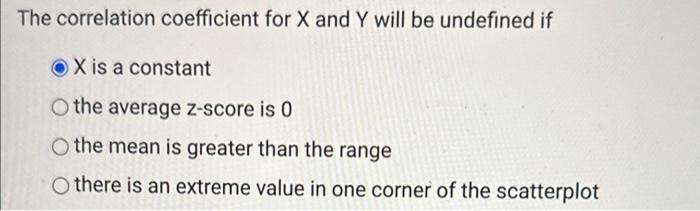 Solved The correlation coefficient for X and Y will be | Chegg.com