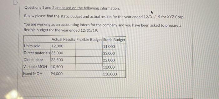 Solved Questions 1 And 2 Are Based On The Following | Chegg.com