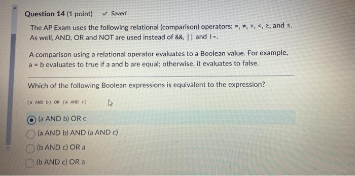 Solved Which Of The Following Boolean Expressions Is | Chegg.com