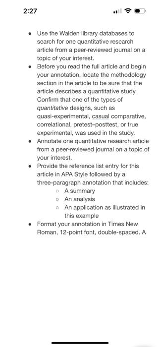 annotation of a quantitative research article