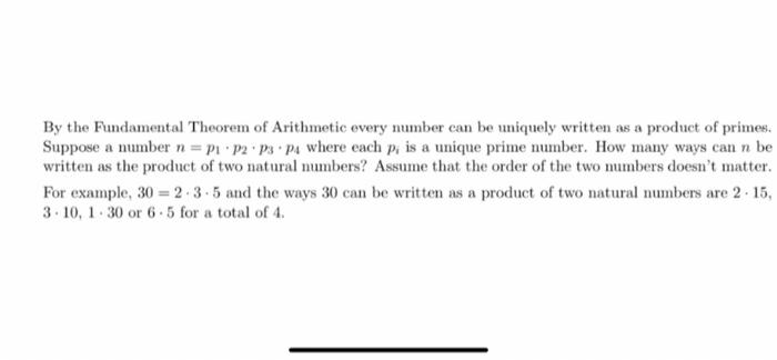Solved By the Fundamental Theorem of Arithmetic every number | Chegg.com