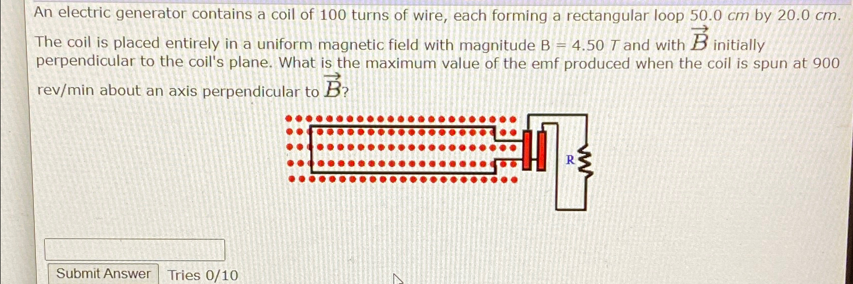 Solved An electric generator contains a coil of 100 ﻿turns | Chegg.com