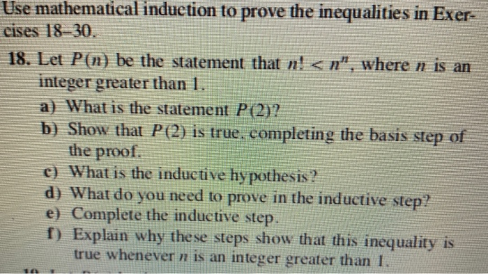 Solved Use Mathematical Induction To Prove The Inequalities | Chegg.com