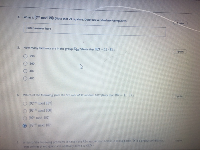 Solved 1 1 point Consider the following algorithm for | Chegg.com