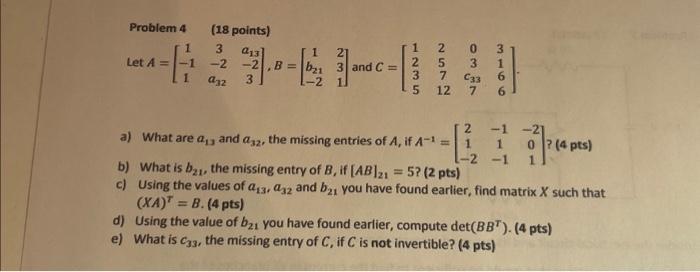 Solved Problem 4 18 Points Let