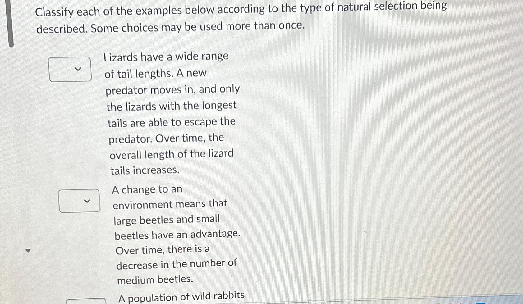 Solved Classify each of the examples below according to the | Chegg.com