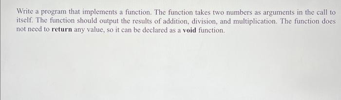 Solved Write a program that implements a function. The | Chegg.com