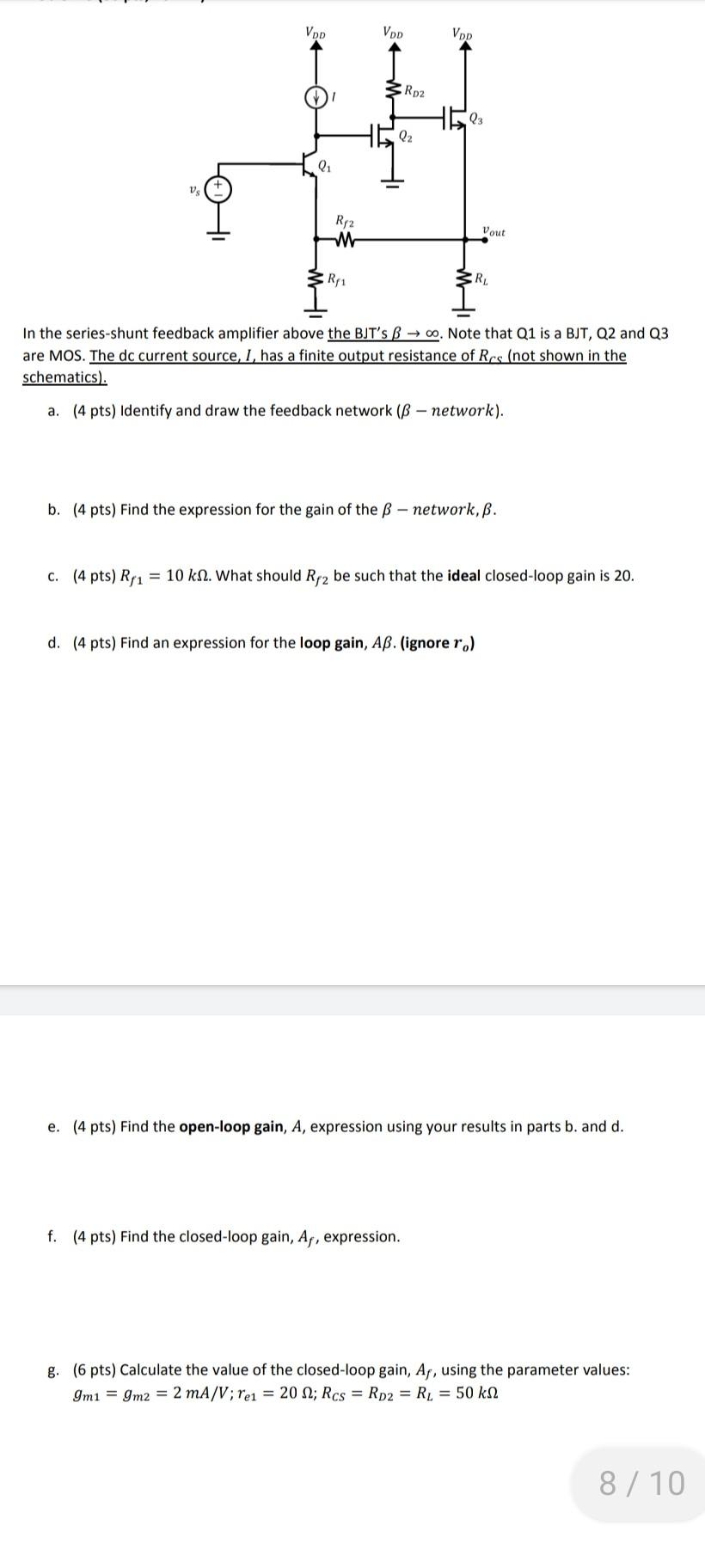 Solved Vpd Vod Vod Rp2 Q2 O Vs Rp2 Vout R 1 R In The Seri Chegg Com