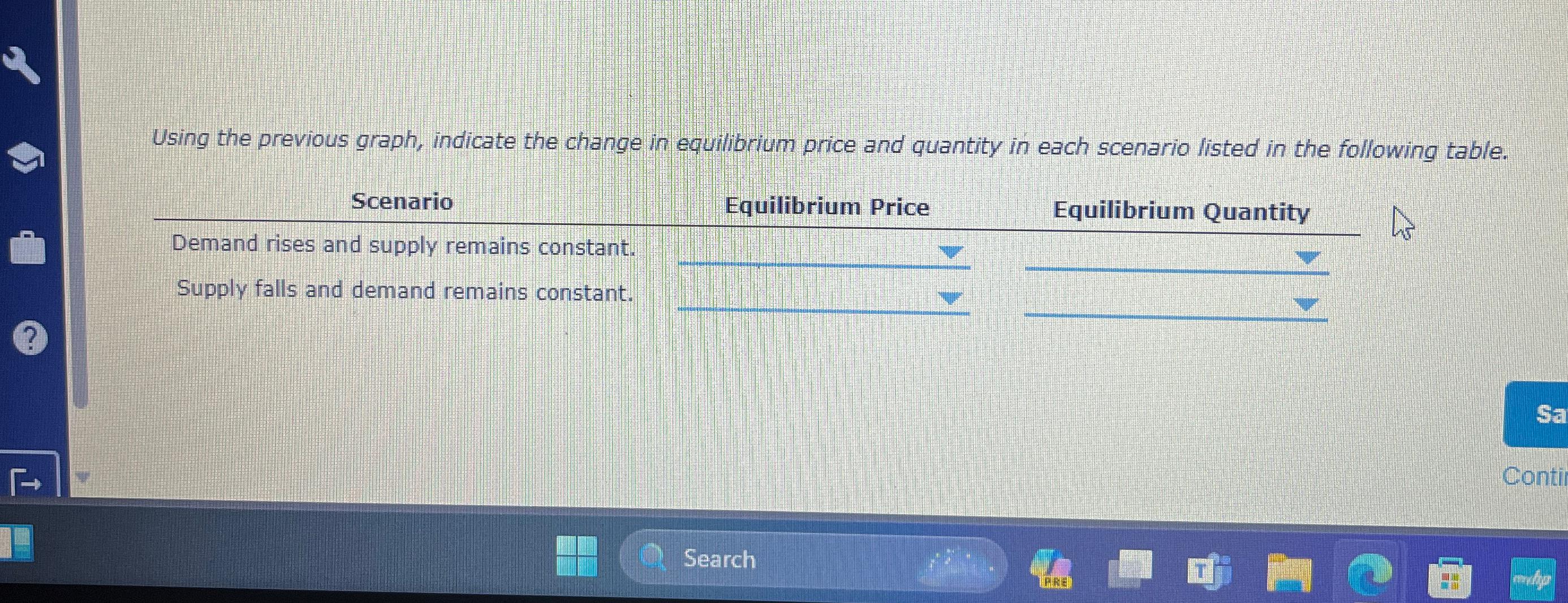 Solved Using the previous graph, indicate the change in | Chegg.com