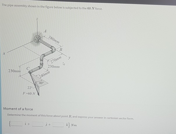 Solved The pipe assembly shown in the figure below is | Chegg.com