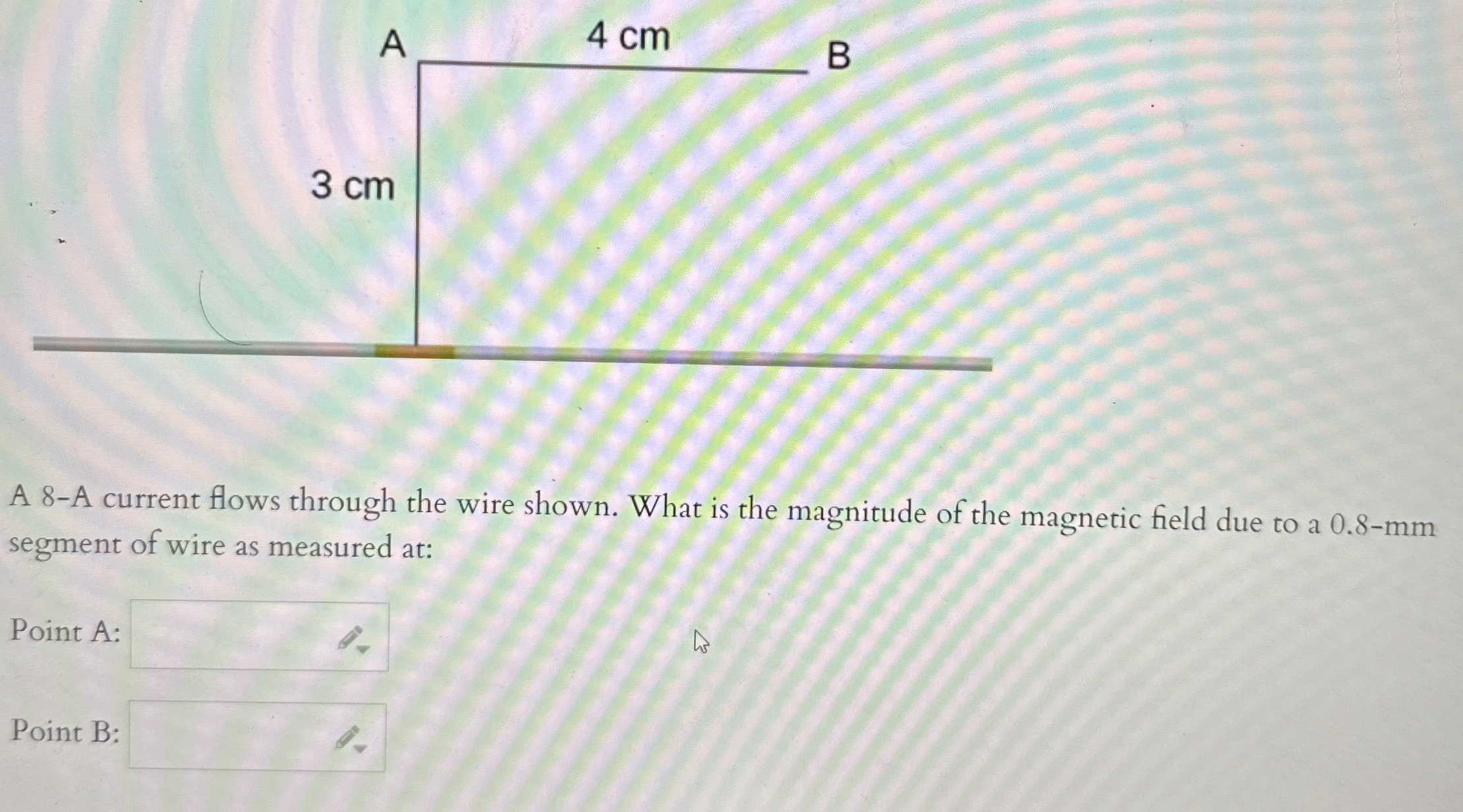 Solved A 8-A current flows through the wire shown. What is | Chegg.com