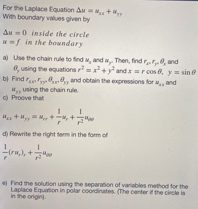 Solved For The Laplace Equation Au Uxx Uyy With Boundary