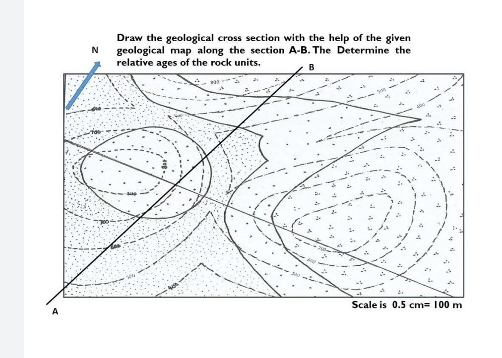 Solved N Draw the geological cross section with the help of | Chegg.com
