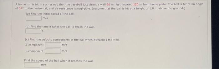 A home run is hit in such a way that the baseball | Chegg.com