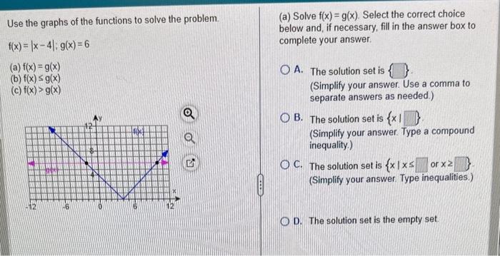 Solved Use the graphs of the functions to solve the problem. | Chegg.com