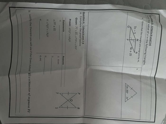 Solved Are the triangles shown below congruent? b. The base | Chegg.com