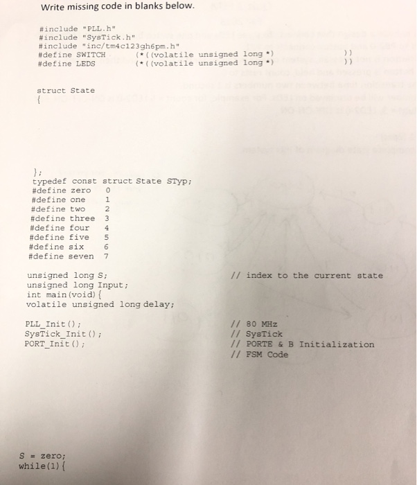 Missing Code Text Write missing code in blanks below. #include