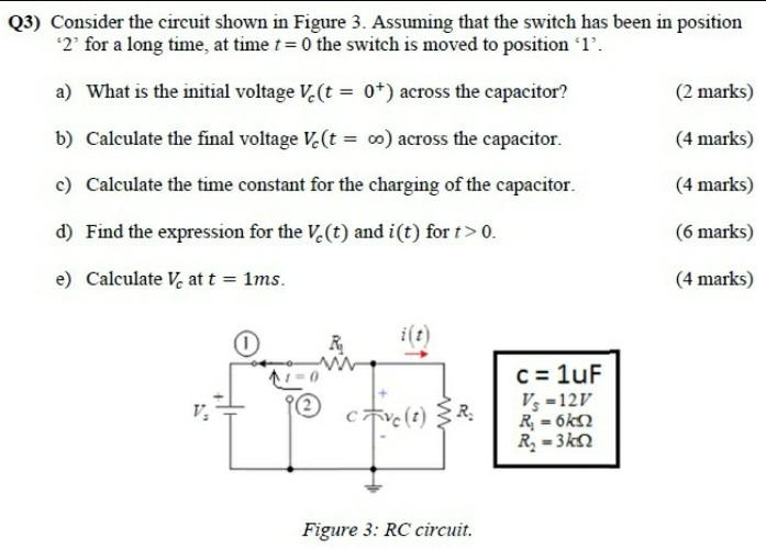 Solved Q3) Consider the circuit shown in Figure 3. Assuming | Chegg.com