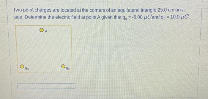Solved Two point charges are located at the corners of an | Chegg.com