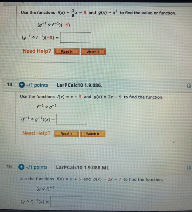 Solved Use the functions Rx) - 1x - 5 and g(x) = x3 to find | Chegg.com