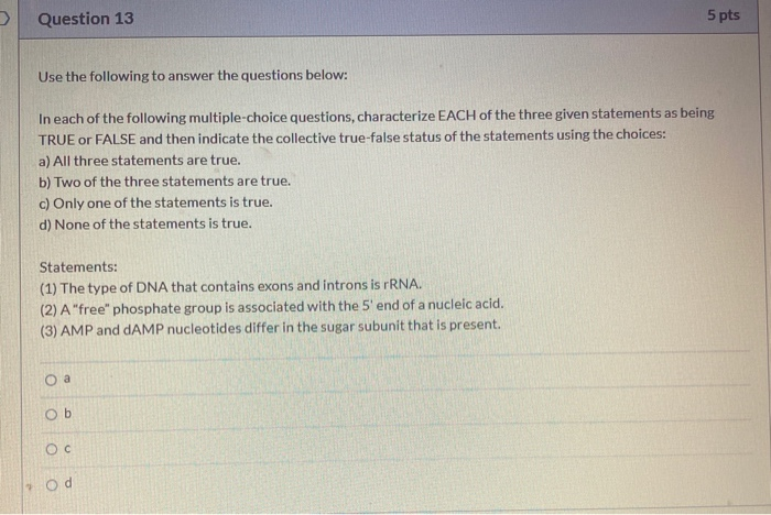 Solved Question 13 5 pts Use the following to answer the | Chegg.com