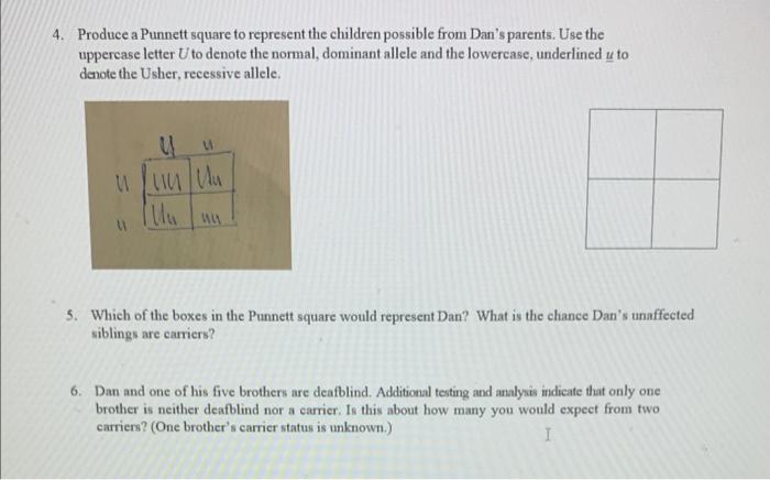 Solved Produce A Punnett Square To Represent The Children | Chegg.com