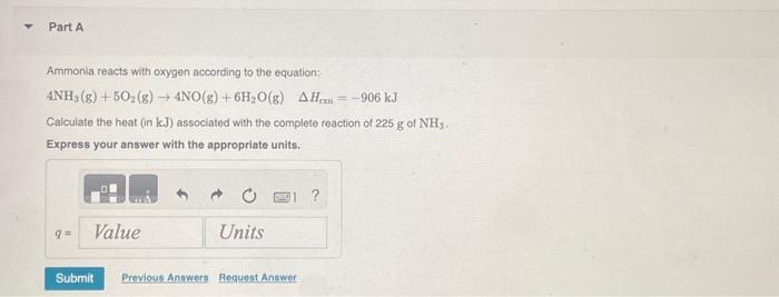 Solved Ammonia Reacts With Oxygen According To The Equation: | Chegg.com