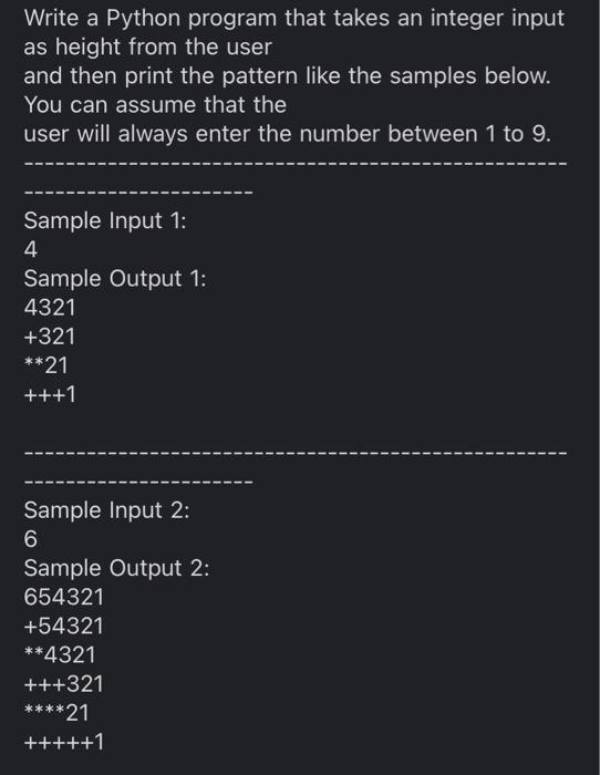 Solved Write A Python Program That Takes An Integer Input As | Chegg.com