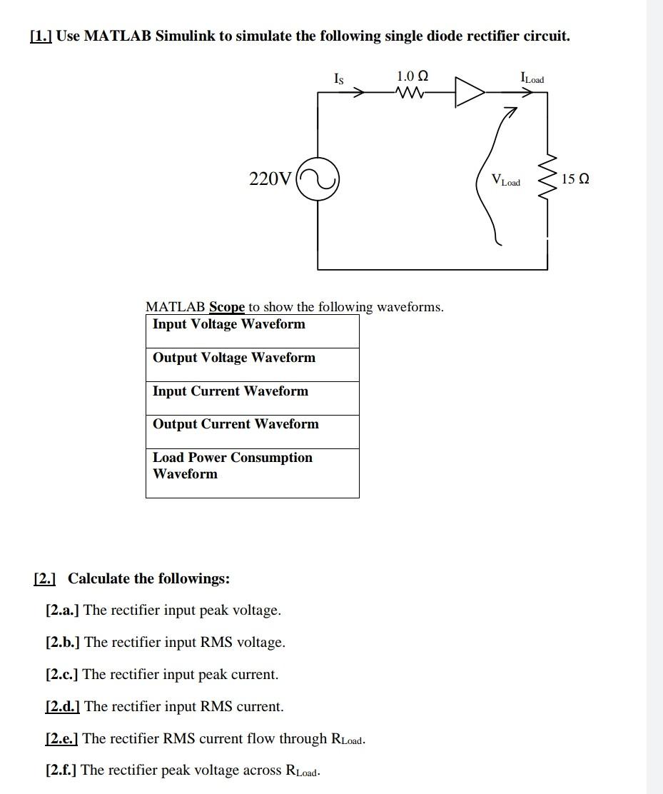 Solved [1.] Use MATLAB Simulink to simulate the following | Chegg.com