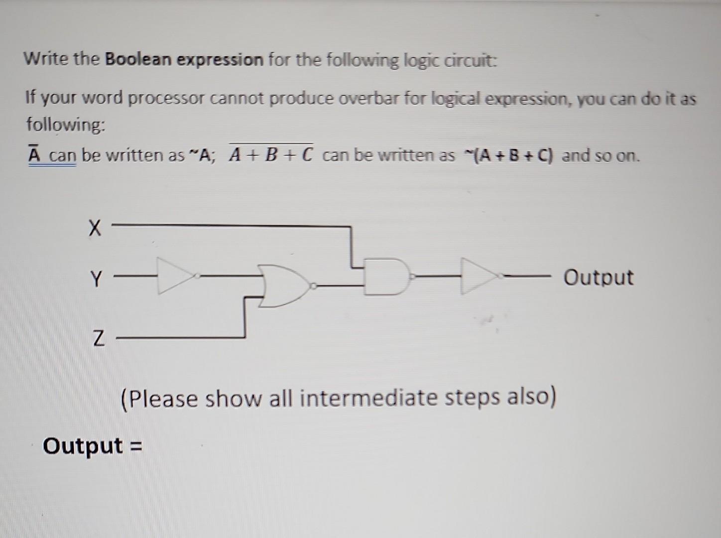 Solved Write the Boolean expression for the following logic | Chegg.com